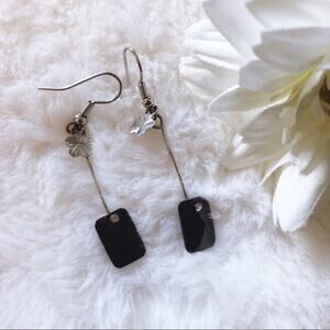 Silver Black Dazzle Earrings
